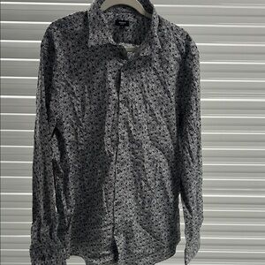 Express Black and White Geometric Shirt Mens XL button down NWT